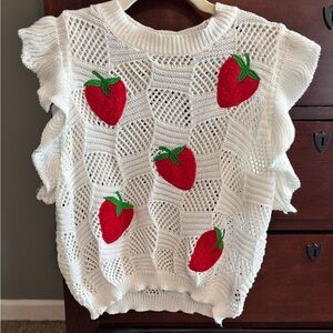 Milumia Strawberry Sweater - White and Red
